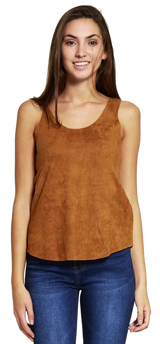 Faux Suede Sleeveless Cami Top