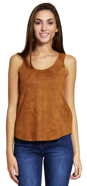 Faux Suede Sleeveless Cami Top