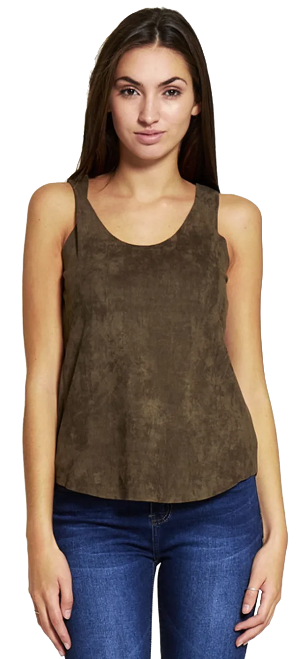 Faux Suede Sleeveless Cami Top