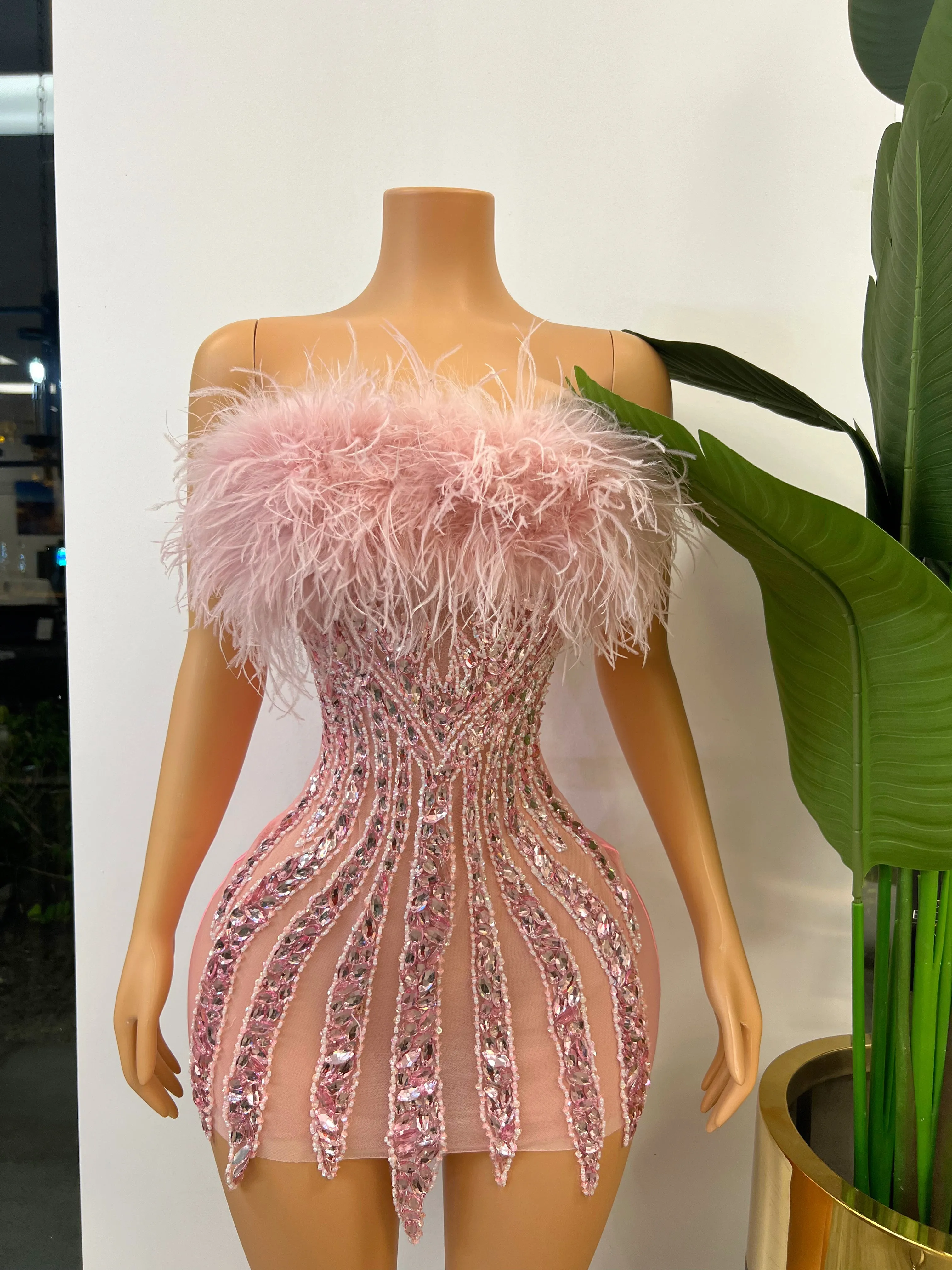 Feather Diamond Birthday Dress