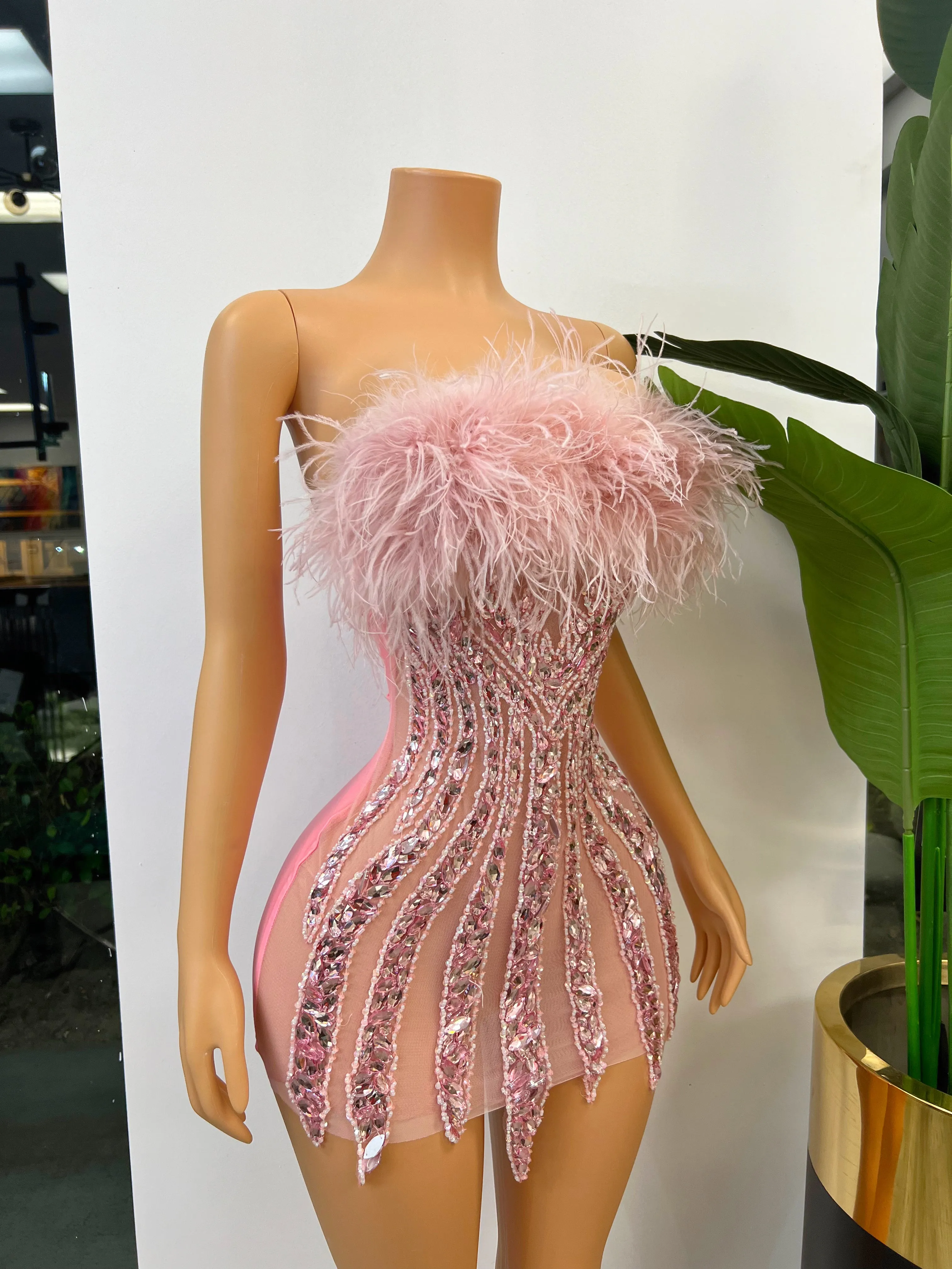 Feather Diamond Birthday Dress