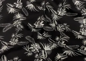 Feather Palm - Monochrome Cotton Poplin HALF METRE