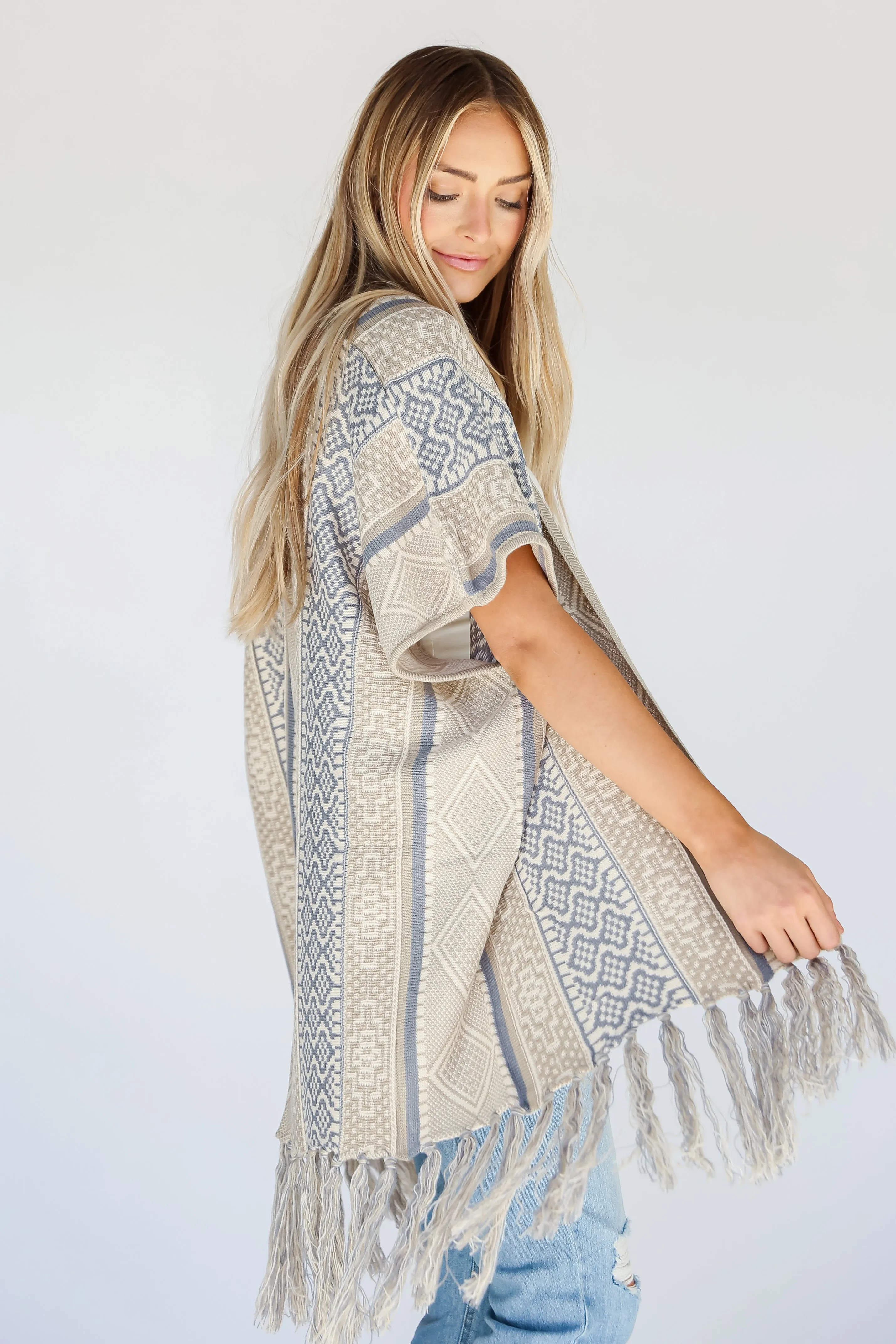 FINAL SALE - Wrapped In Cozy Beige Fringe Cardigan