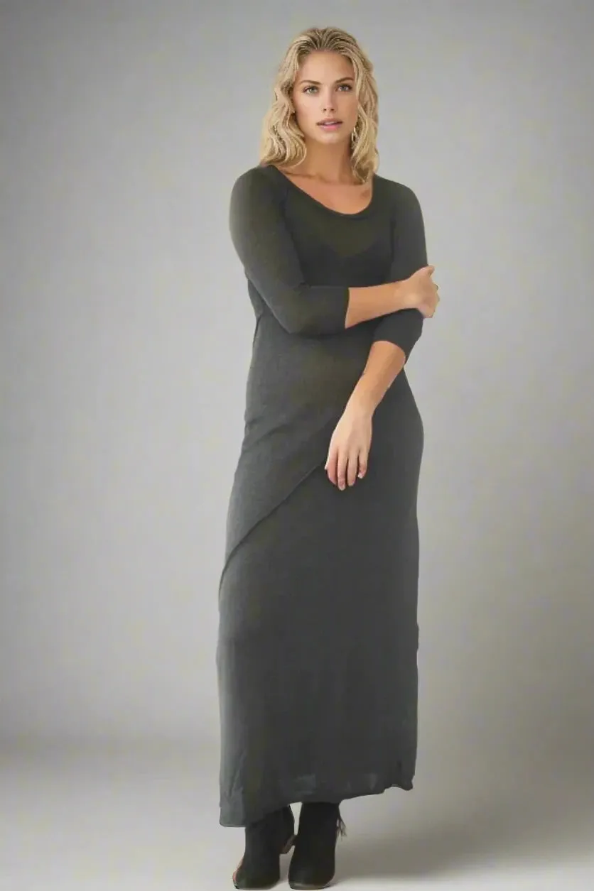 Fine Knit Seamed Maxi Dress