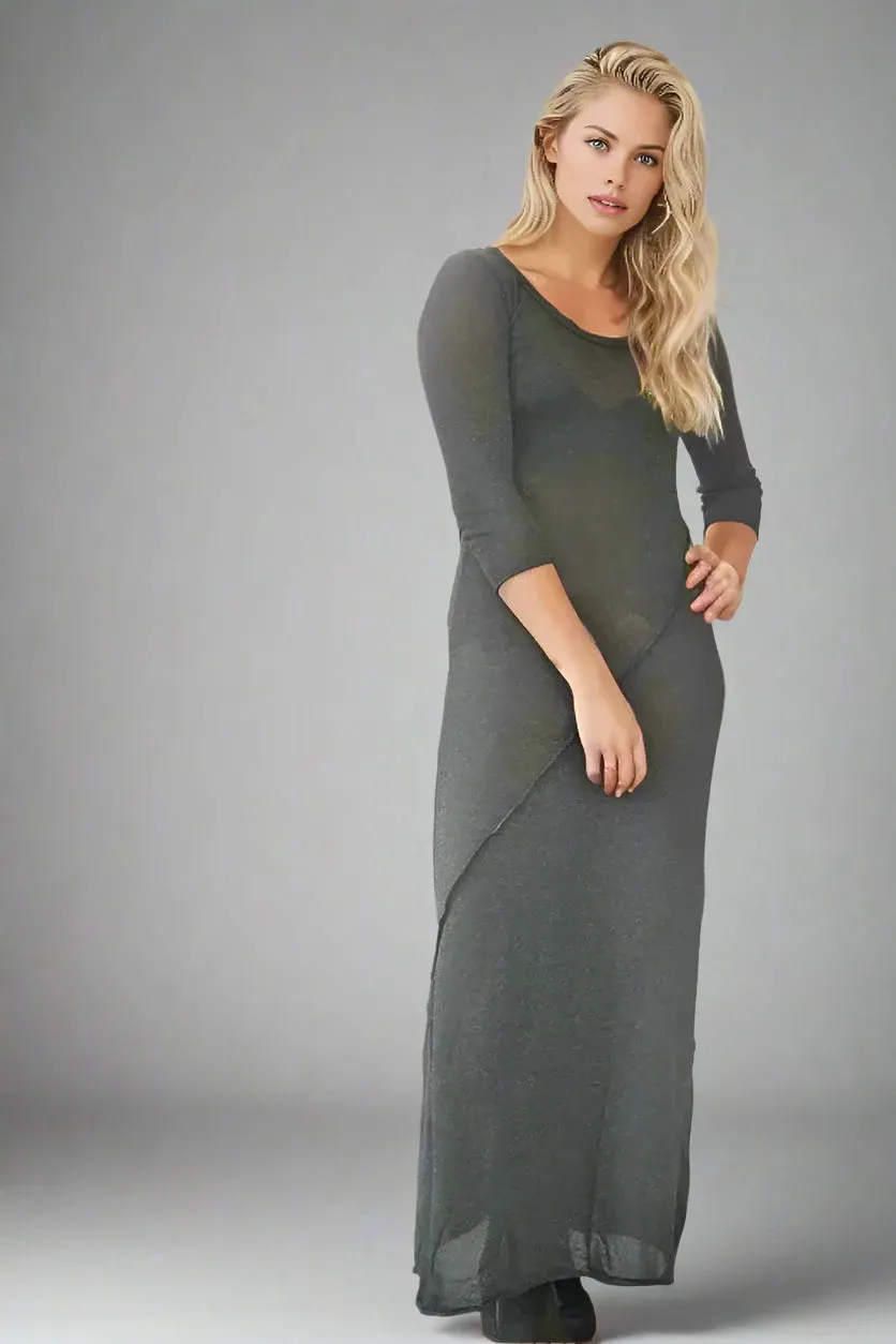 Fine Knit Seamed Maxi Dress