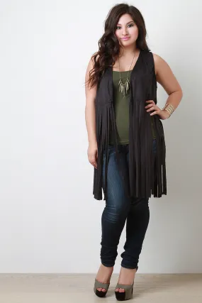 Free Spirited Vegan Suede Fringe Vest