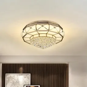 Frosted Glass LED Ceiling Light with Crystal Ball for Modern Bedrooms