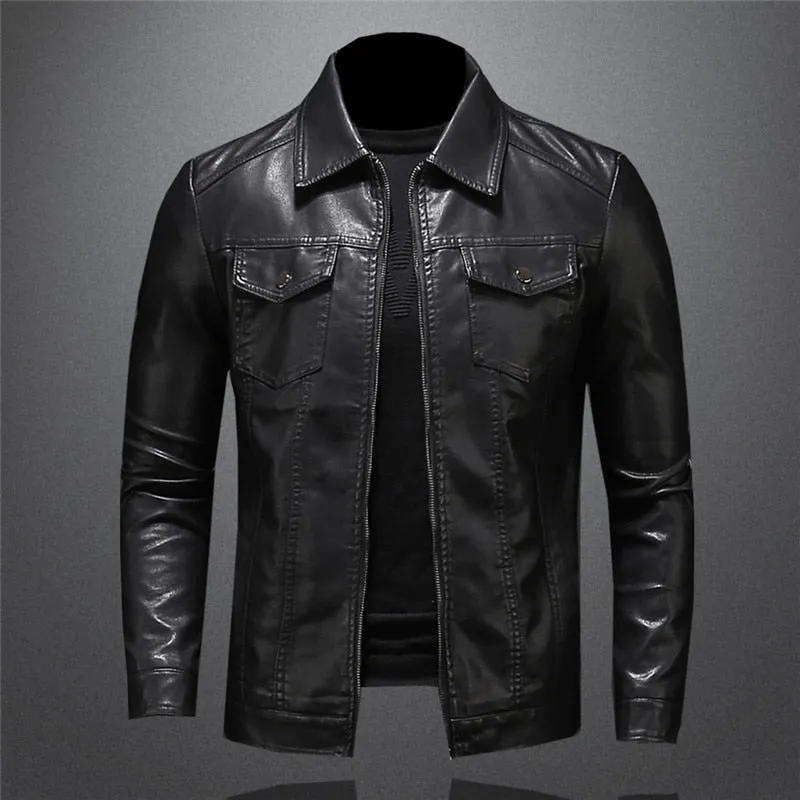 Funki Buys | Jackets | Men's Slim Fit Faux Leather Jacket