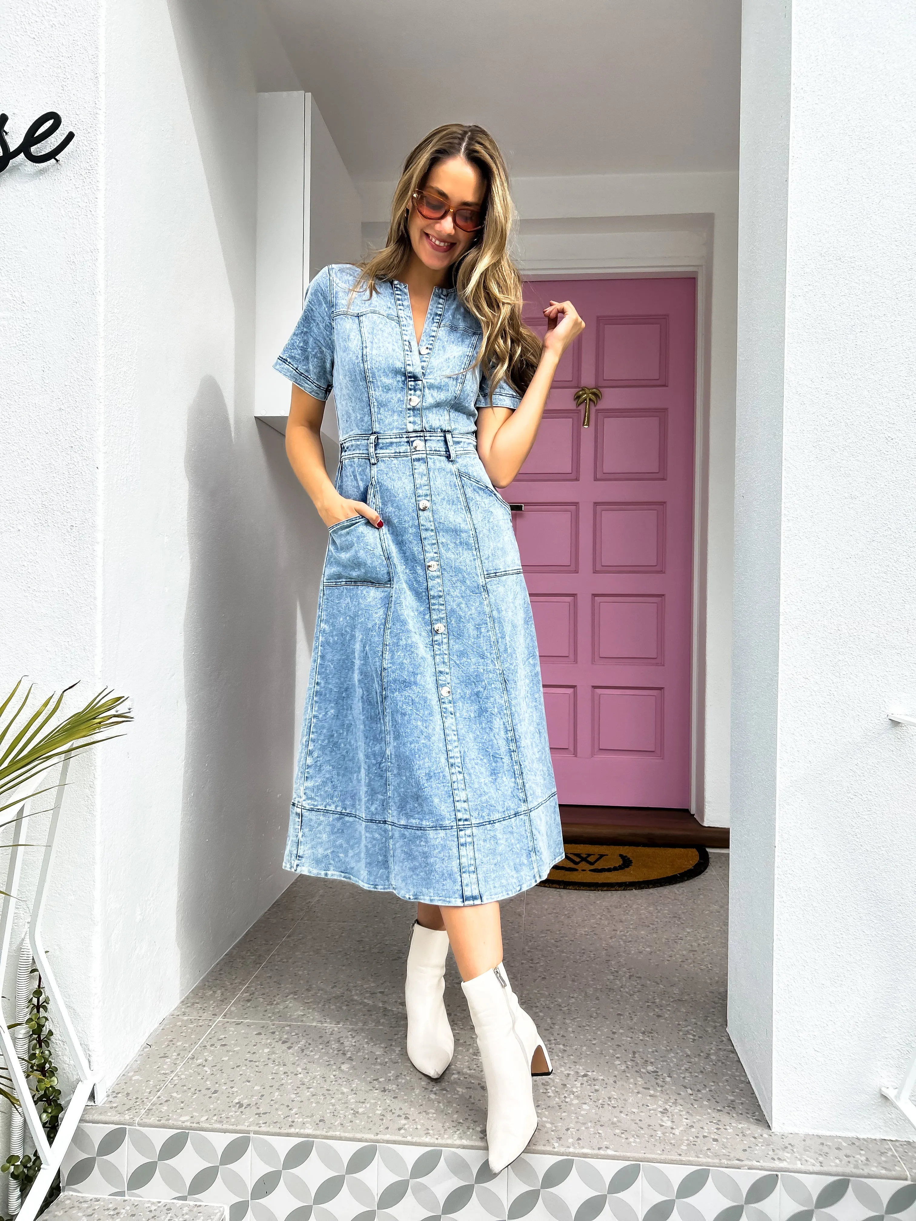 GEORGIE Denim Midi Dress