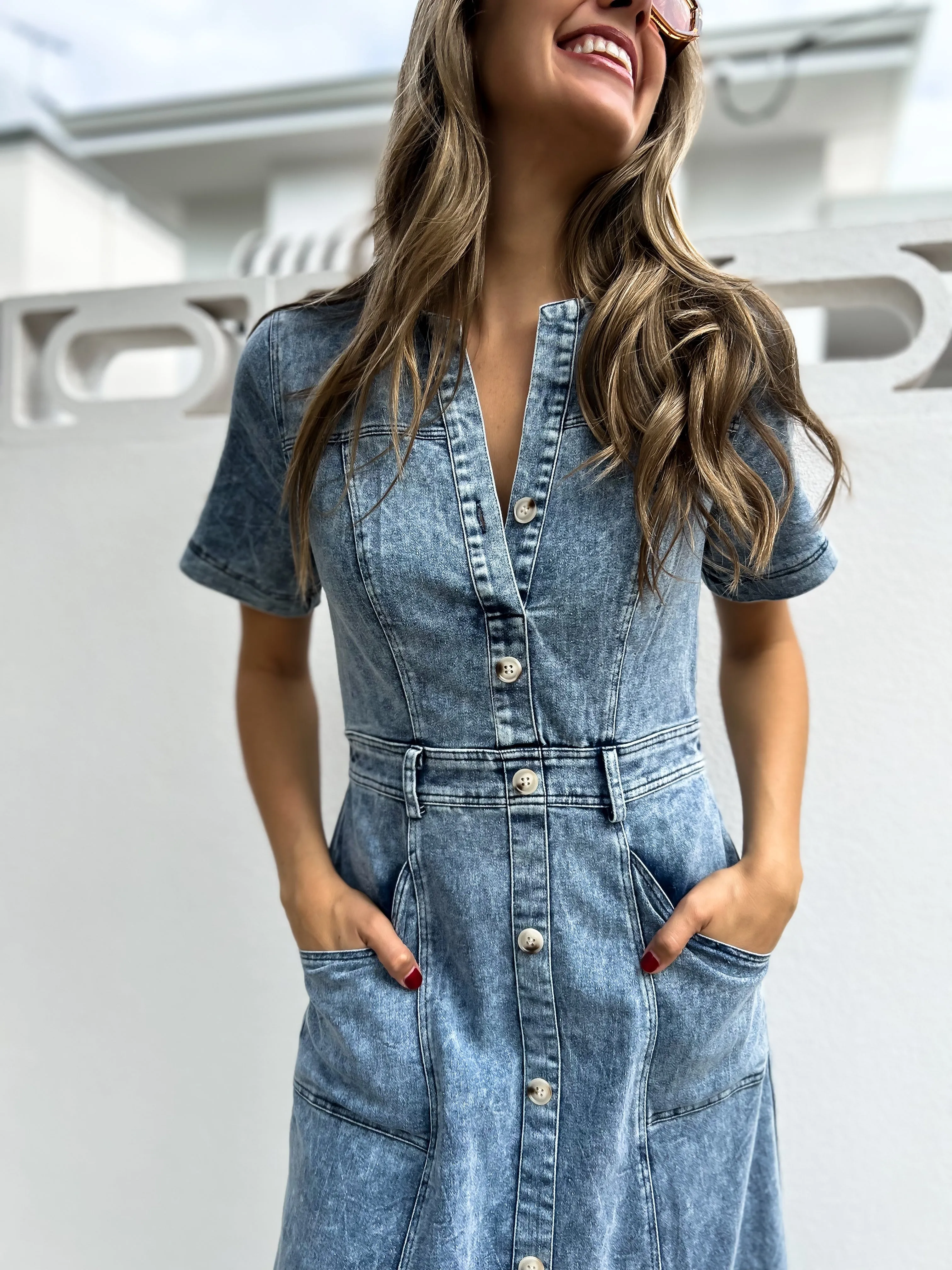 GEORGIE Denim Midi Dress