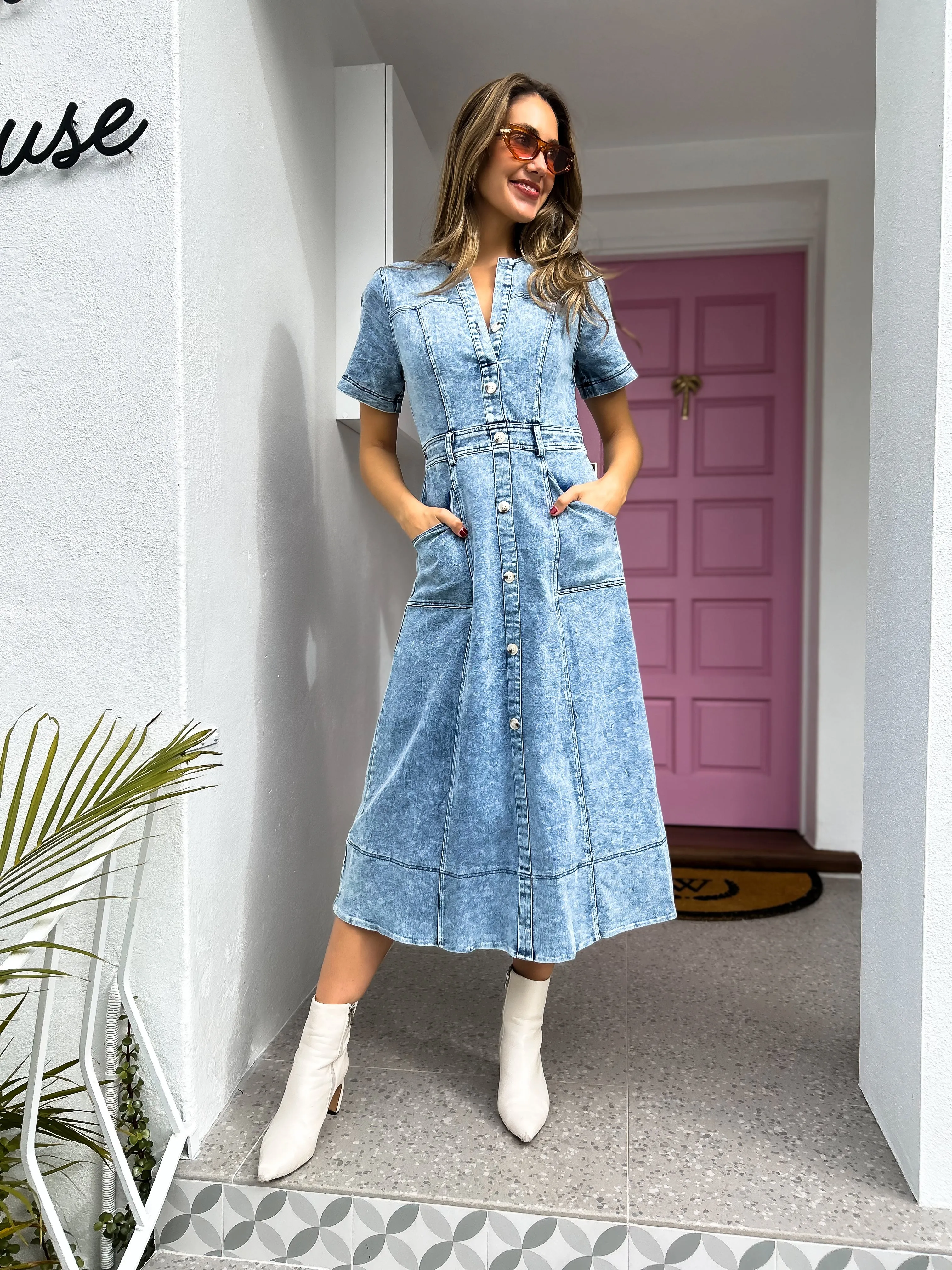 GEORGIE Denim Midi Dress