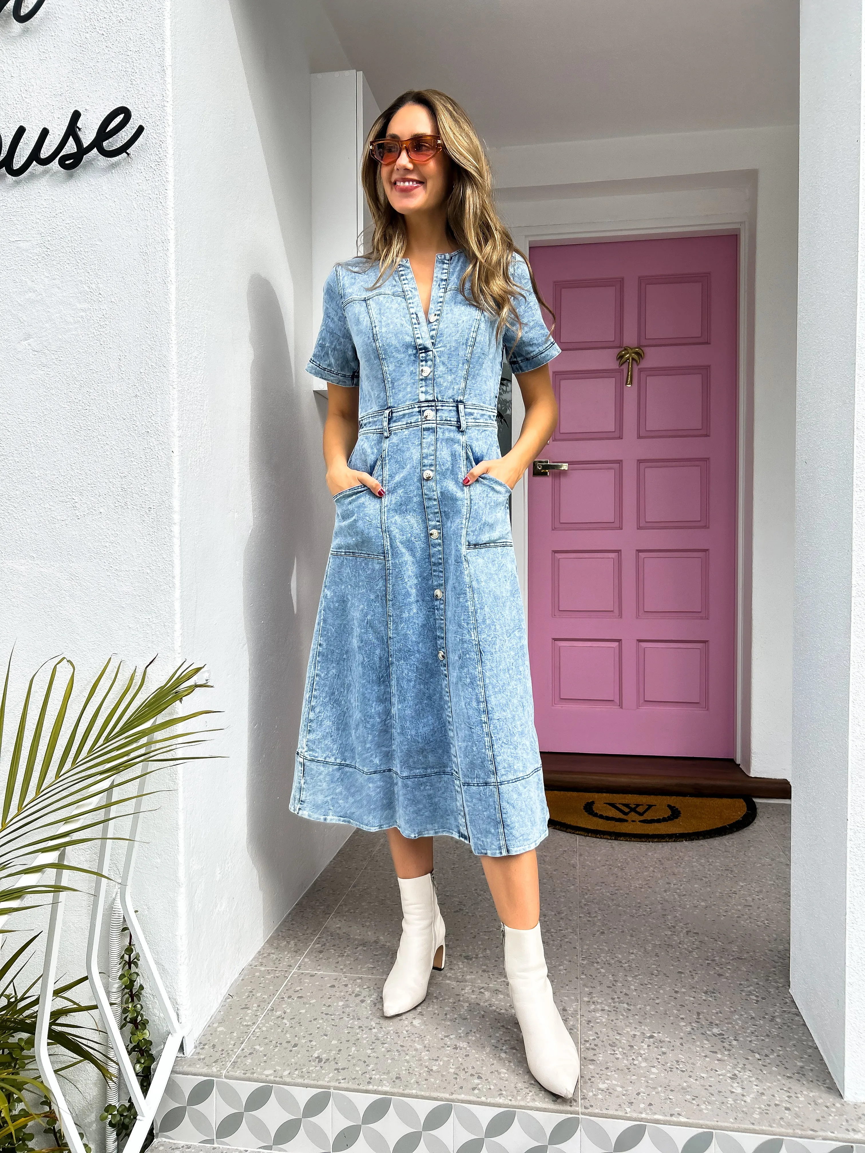 GEORGIE Denim Midi Dress