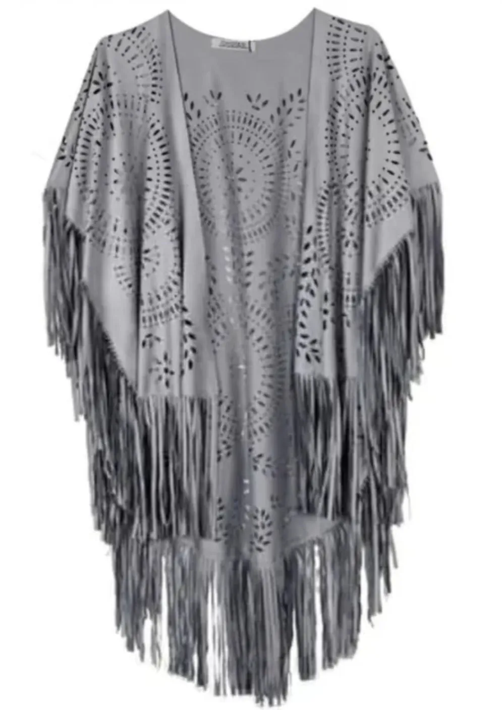 Gorgeous western boho Fringe tassel cutout Poncho shawl wrap