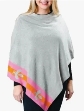 Gray Beatrice Bee-Edged Poncho