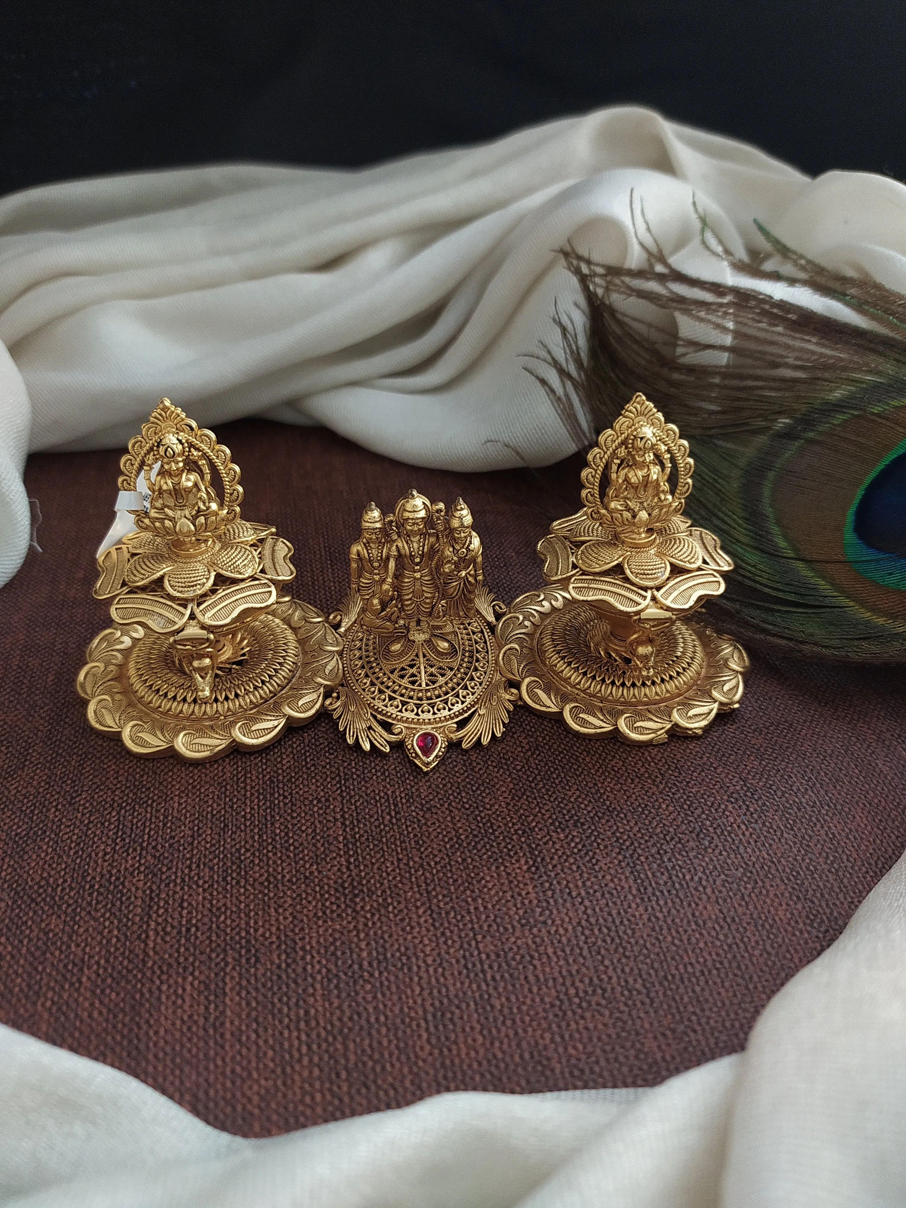 Handcrafted Goddess Sindoor Box with Traditional Embellishments