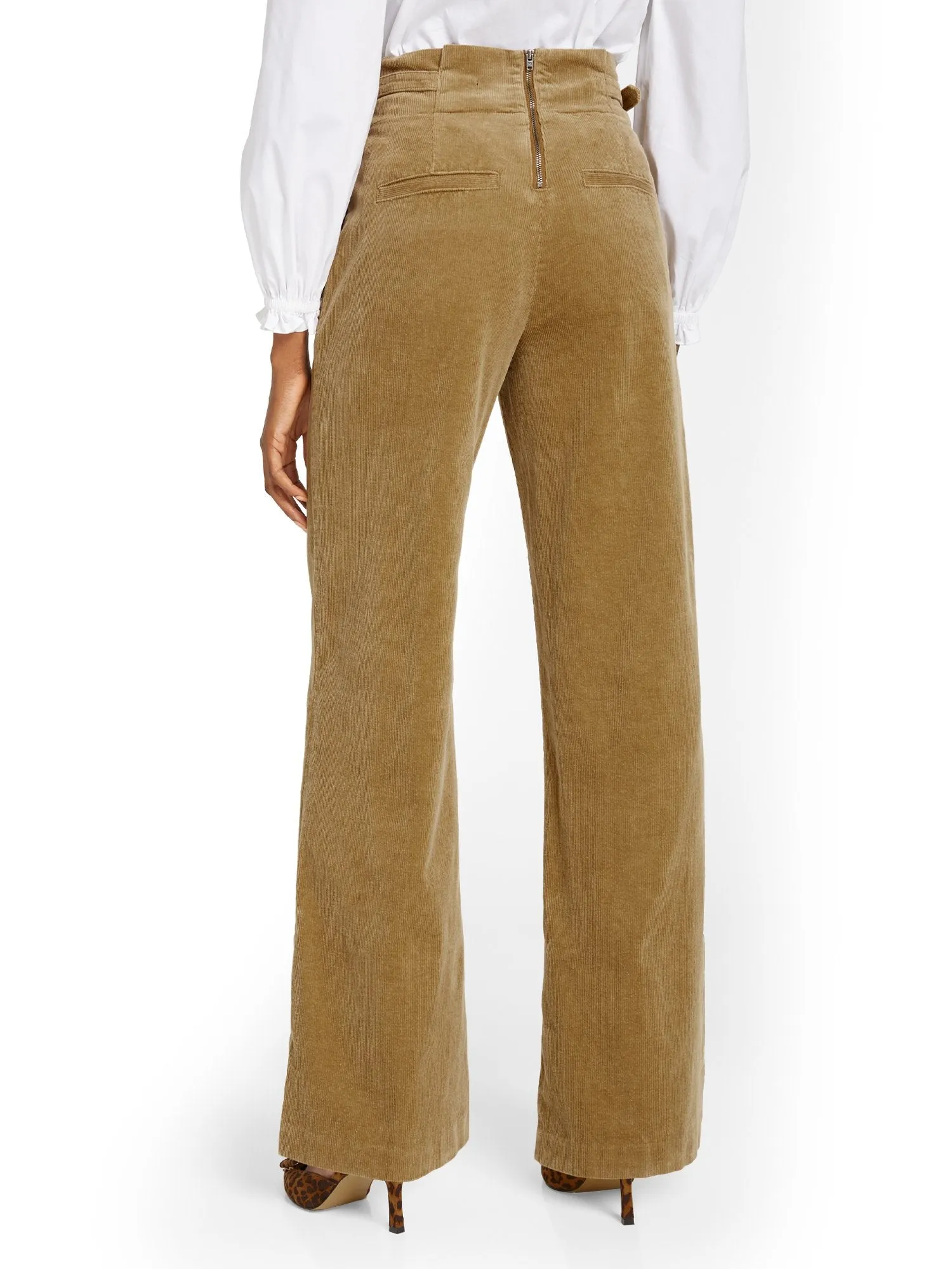 High-Waisted Corduroy Wide-Leg Pant