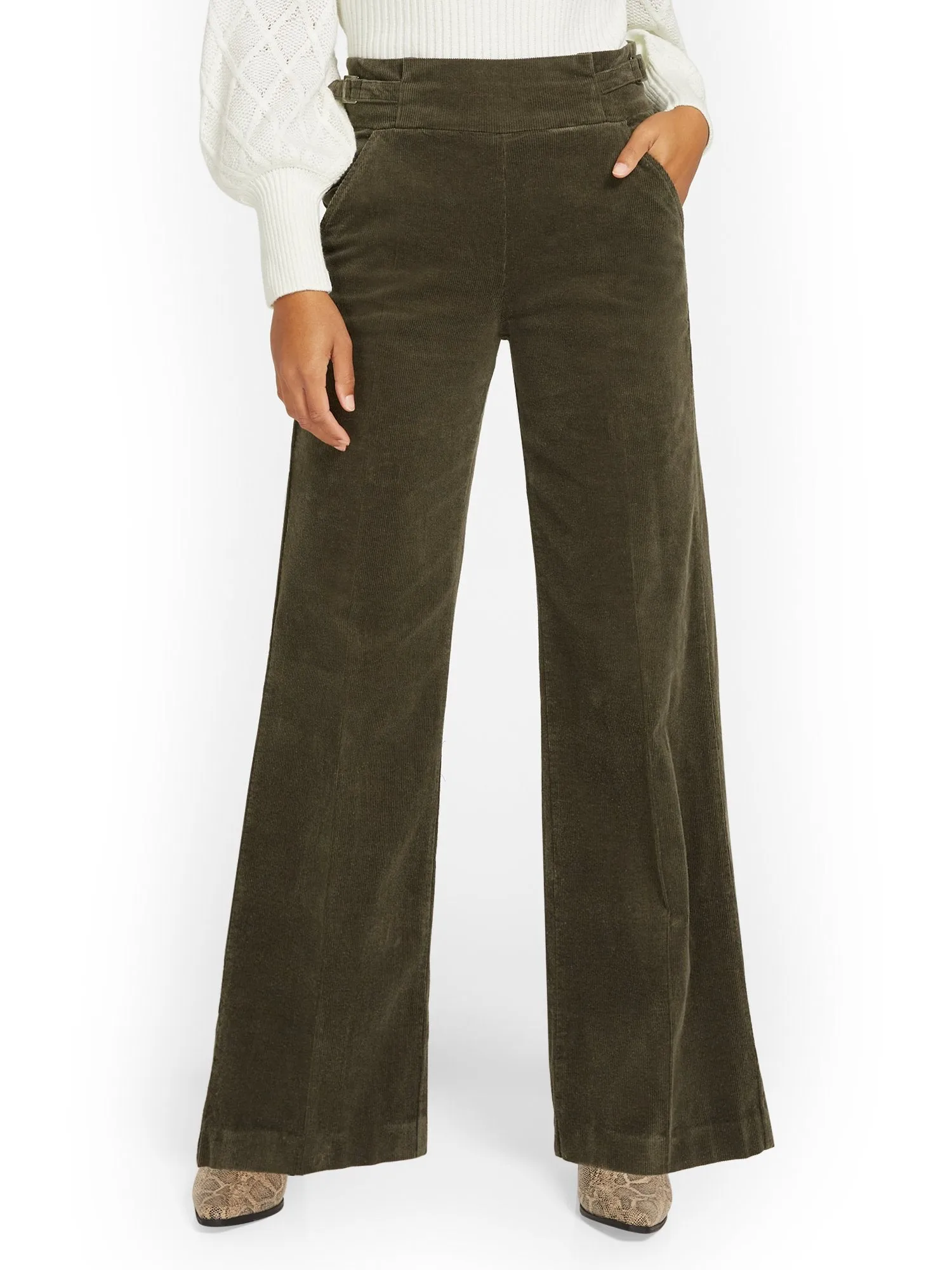 High-Waisted Corduroy Wide-Leg Pant