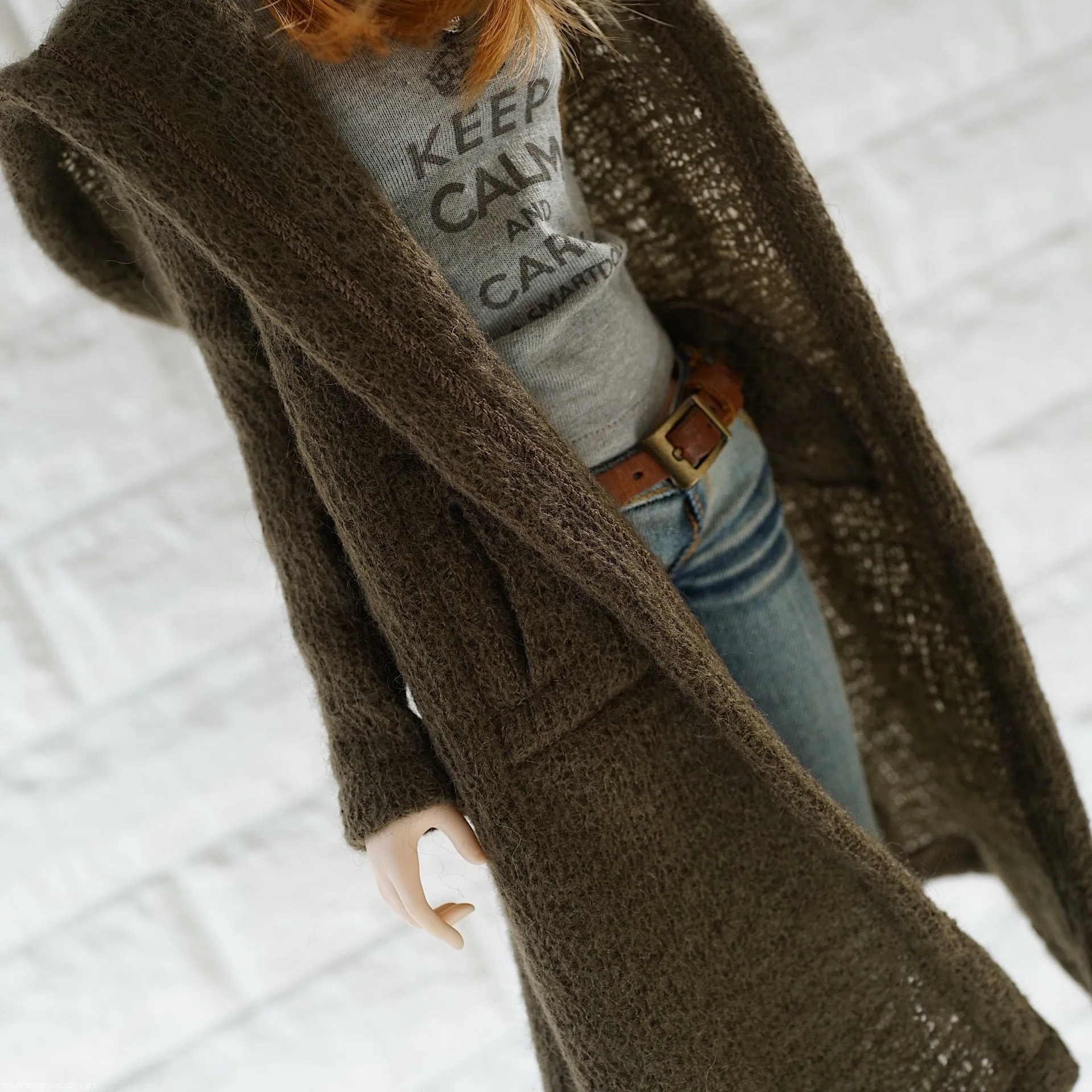 Hoodie Knit Coat (Marsh Green)