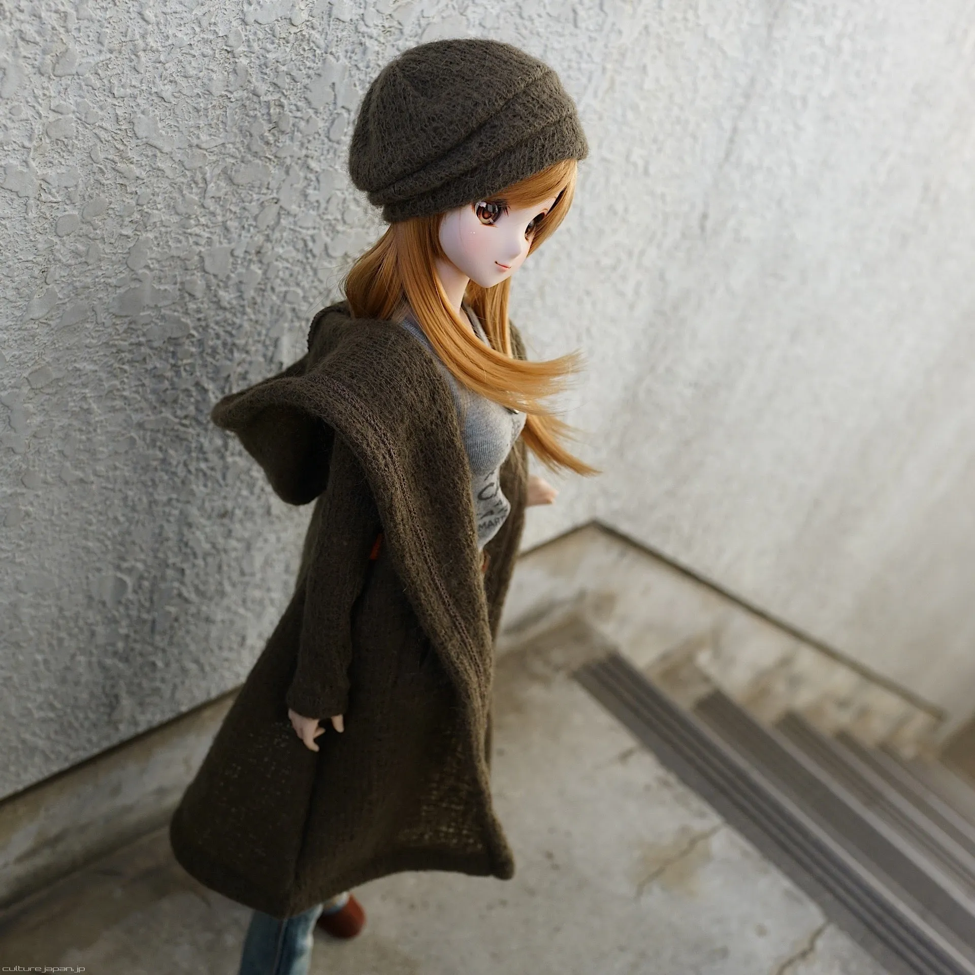 Hoodie Knit Coat (Marsh Green)