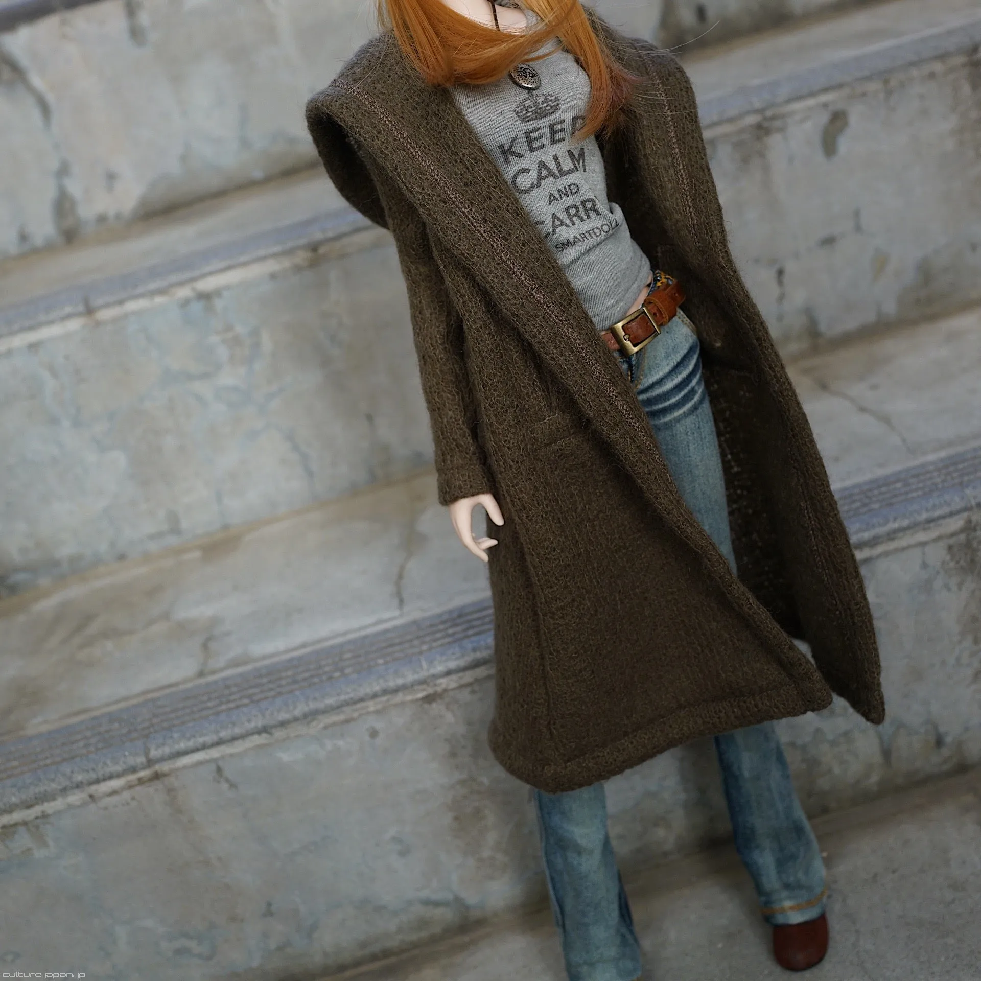 Hoodie Knit Coat (Marsh Green)