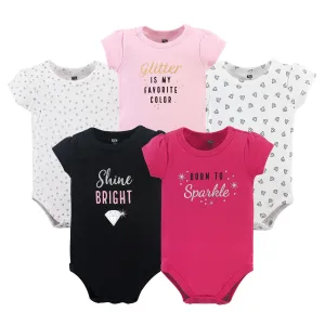 Hudson Baby Cotton Bodysuits, Sparkle