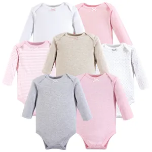 Hudson Baby Cotton Long-Sleeve Bodysuits, Girl Basic