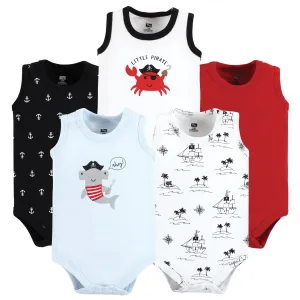 Hudson Baby Cotton Sleeveless Bodysuits, Pirate Shark