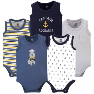 Hudson Baby Cotton Sleeveless Bodysuits, Sailor Dog