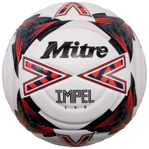 Impel Evo 24 Au Soccer Ball-White/Black/Bib Red-5