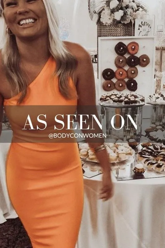 Joi Bodycon Midi Dress - Apricot Orange