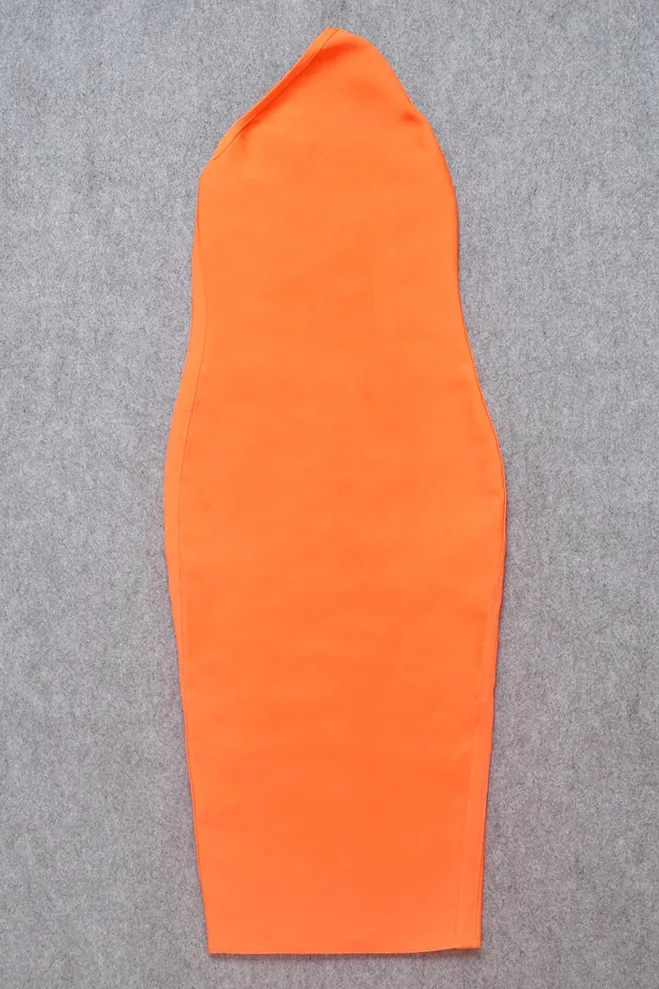 Joi Bodycon Midi Dress - Apricot Orange