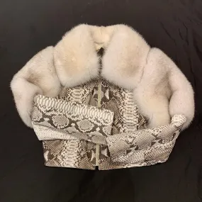 Kashani Ladies Arctic Fox White Python Jacket