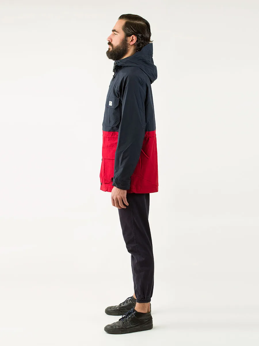 Kasson 2-Tone Mountain Parka in Navy and Deep Red