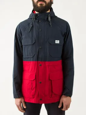 Kasson 2-Tone Mountain Parka in Navy and Deep Red