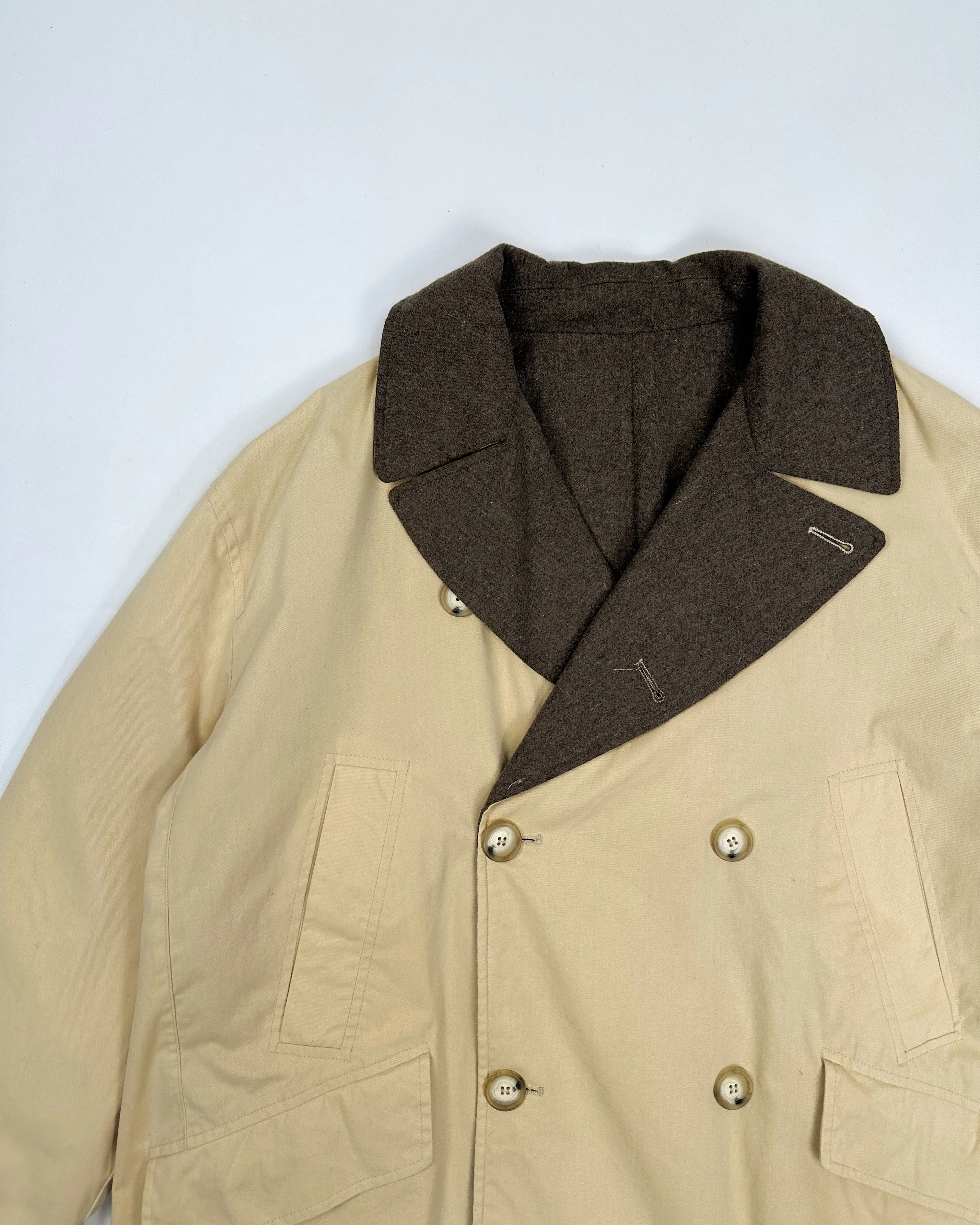 Kenzo Homme Cream Buttoned Coat Jacket 1990's