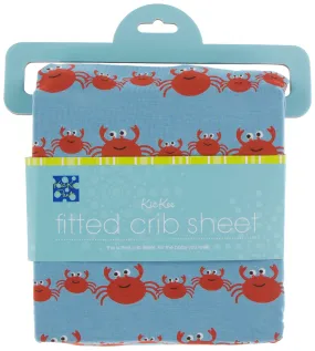 KicKee Pants Blue Moon Crab Family Fitted Crib Sheet