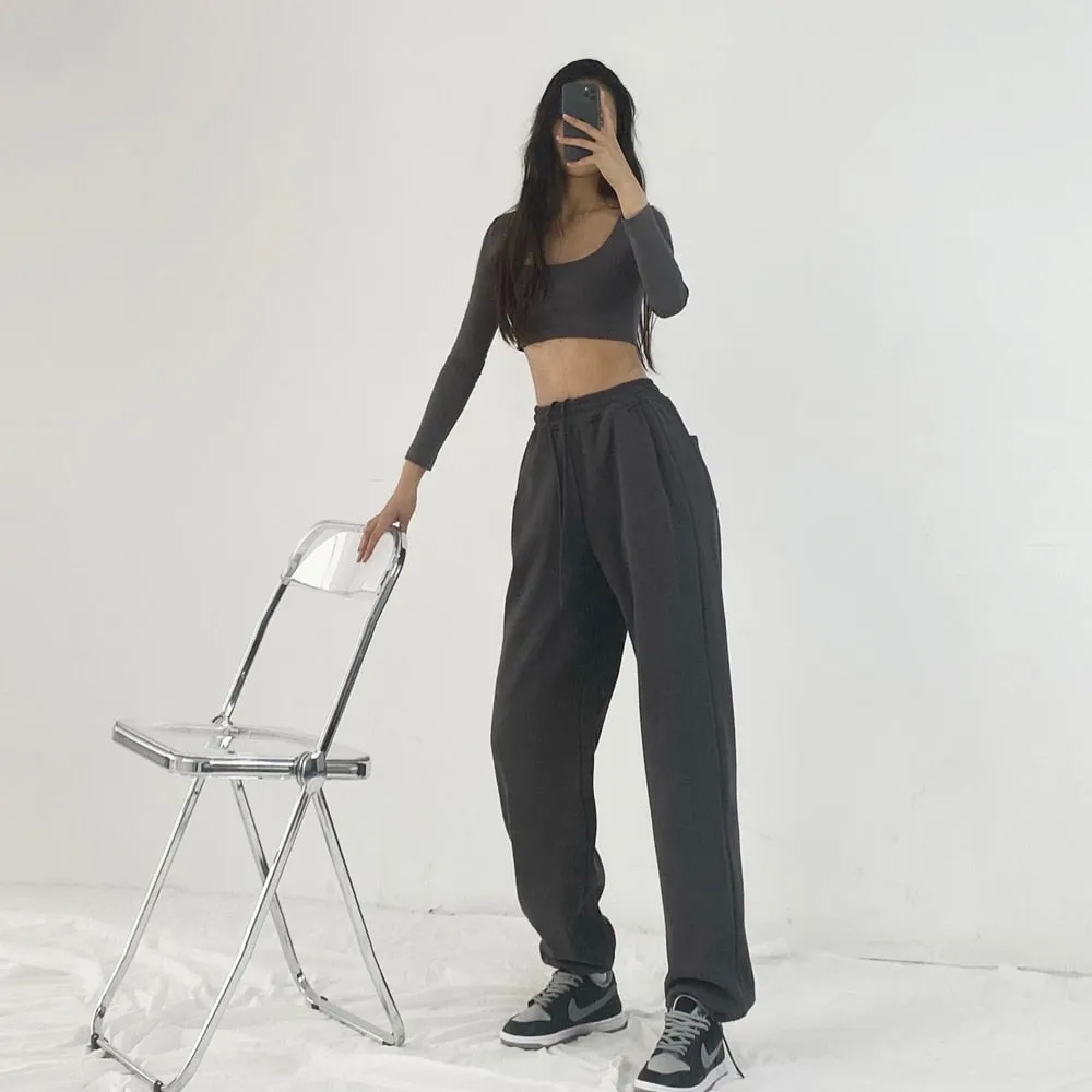 KittenAlarm - Mojoyce DIRTYLILY Loose Joggers Wide Leg Sweatpants Women Trousers Oversized High Waist Hip Hop Sport Pants Streetwear Vogue Casual Pant