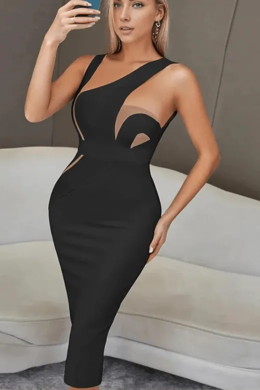 Kylie Bodycon Midi Dress - Classic Black