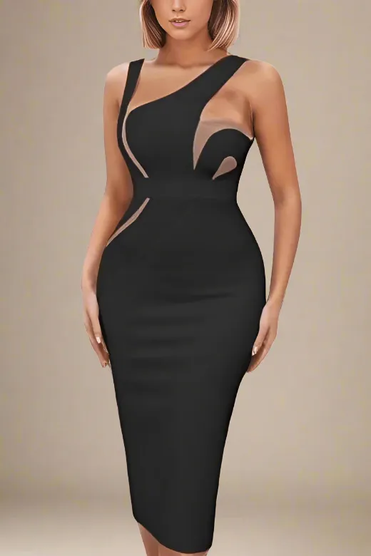 Kylie Bodycon Midi Dress - Classic Black