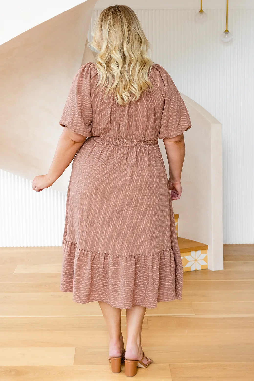 Kylie Midi Dress Choc Mini Spot