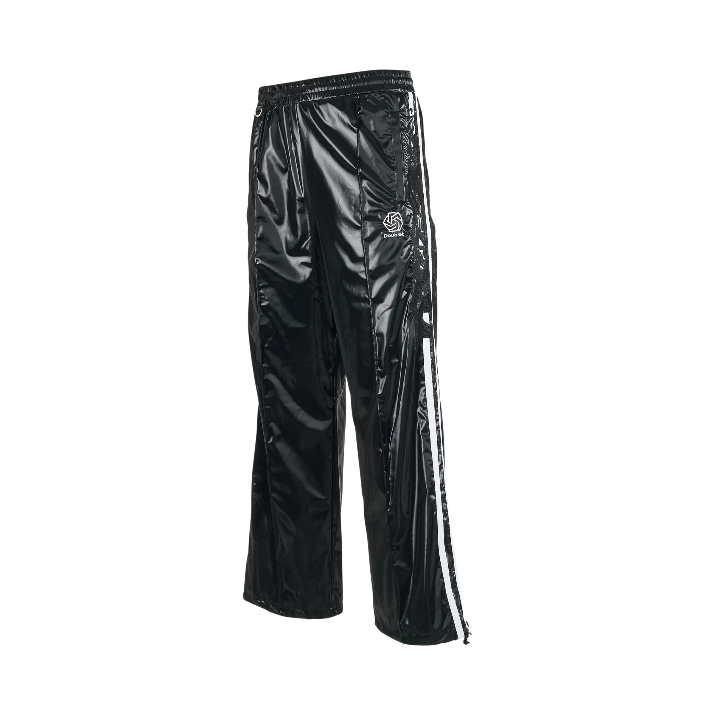 Laminate Track Pants in Black