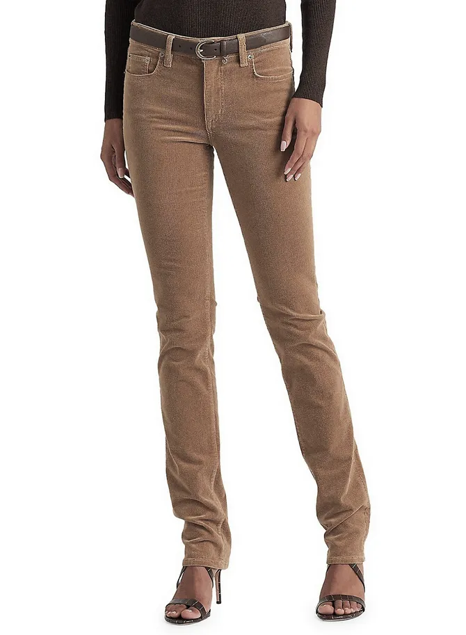 Lauren Ralph Lauren Stretch Corduroy Mid-Rise Straight Pants