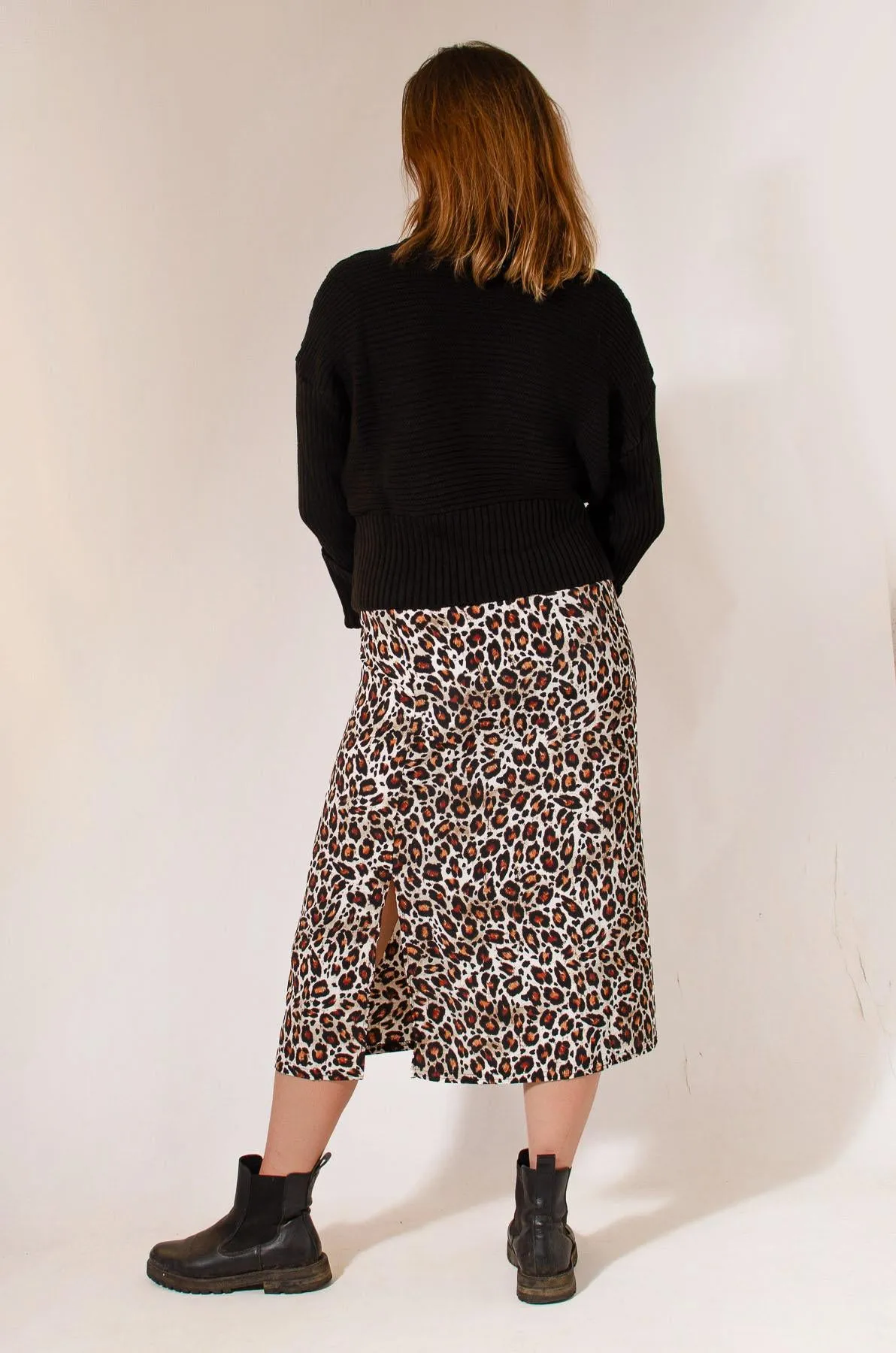 Leopard Print Midi Skirt