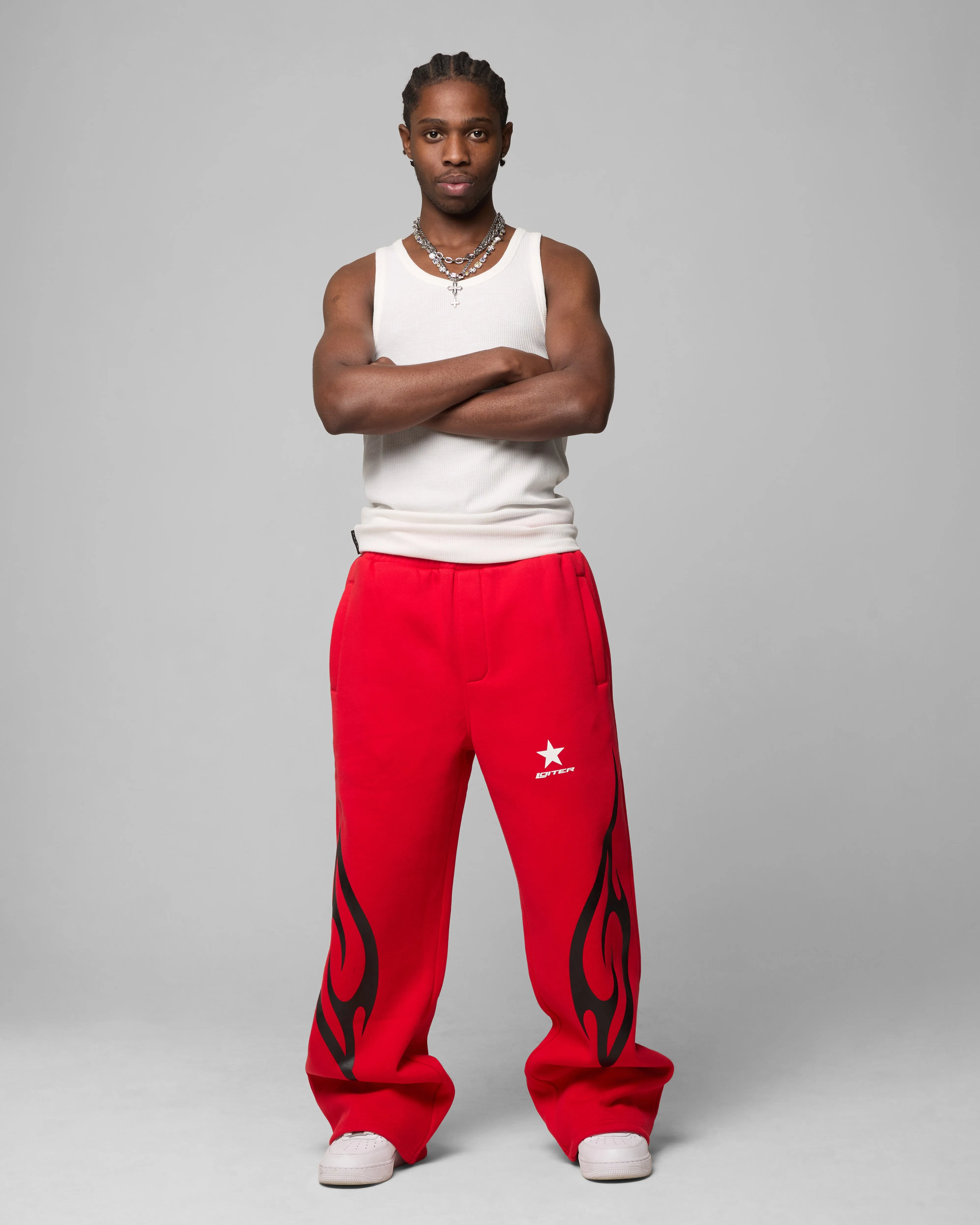 Loiter Cyber Sweat Pants Red