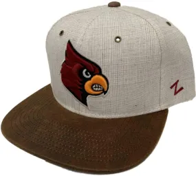 Louisville Cardinals Zephyr Ivory Linen & Brown Faux Leather Flat Bill Hat Cap