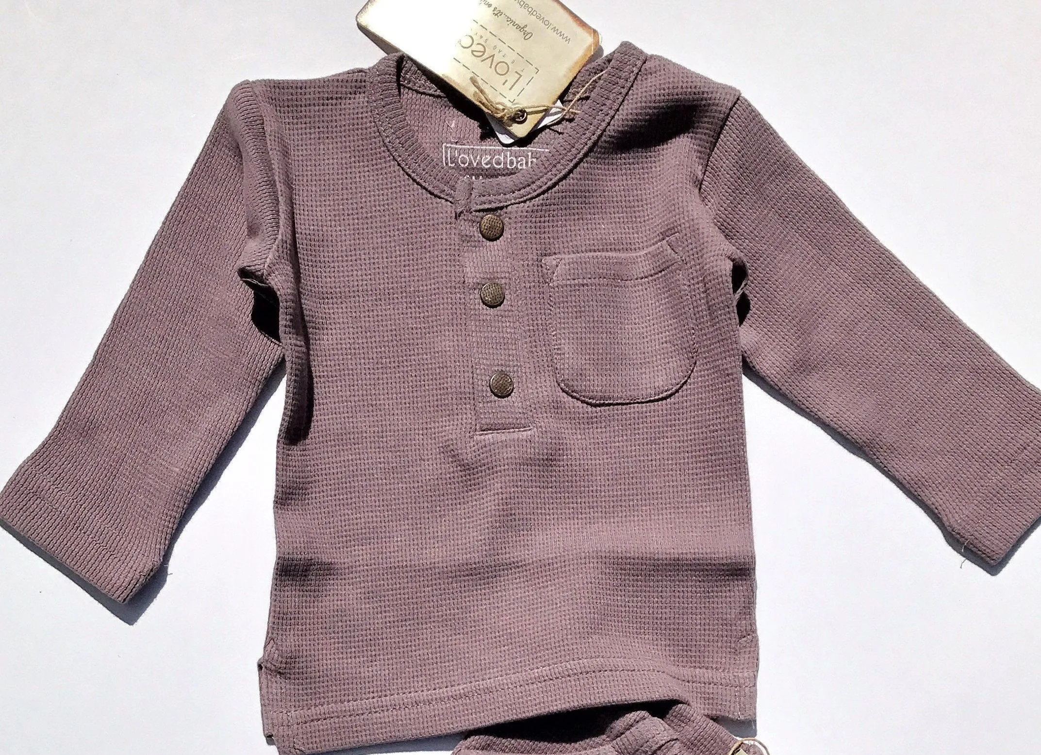 L'ovedbaby 2Pc Organic Thermal Mauve 100% Organic Cotton