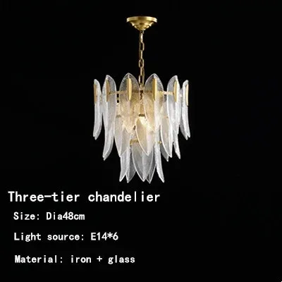 Luxury Crystal Leaf Suspension Lamp by Mansion - Modern Multi-Layer Glass Pendant