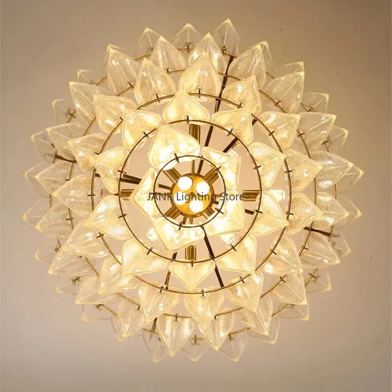 Luxury Crystal Leaf Suspension Lamp by Mansion - Modern Multi-Layer Glass Pendant