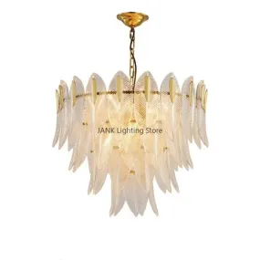 Luxury Crystal Leaf Suspension Lamp by Mansion - Modern Multi-Layer Glass Pendant