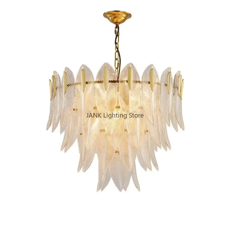 Luxury Crystal Leaf Suspension Lamp by Mansion - Modern Multi-Layer Glass Pendant